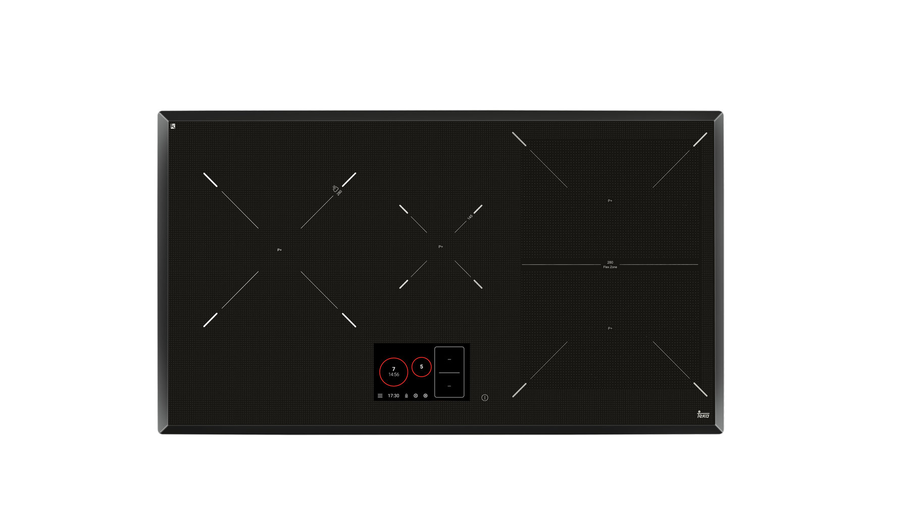 Induction hob with 4 cooking zones and touch control in 80 cm