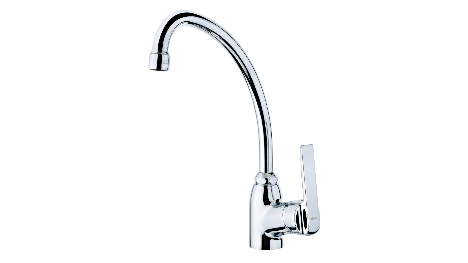 Single lever kitchen faucet with high spout and aerator anticalcáreo