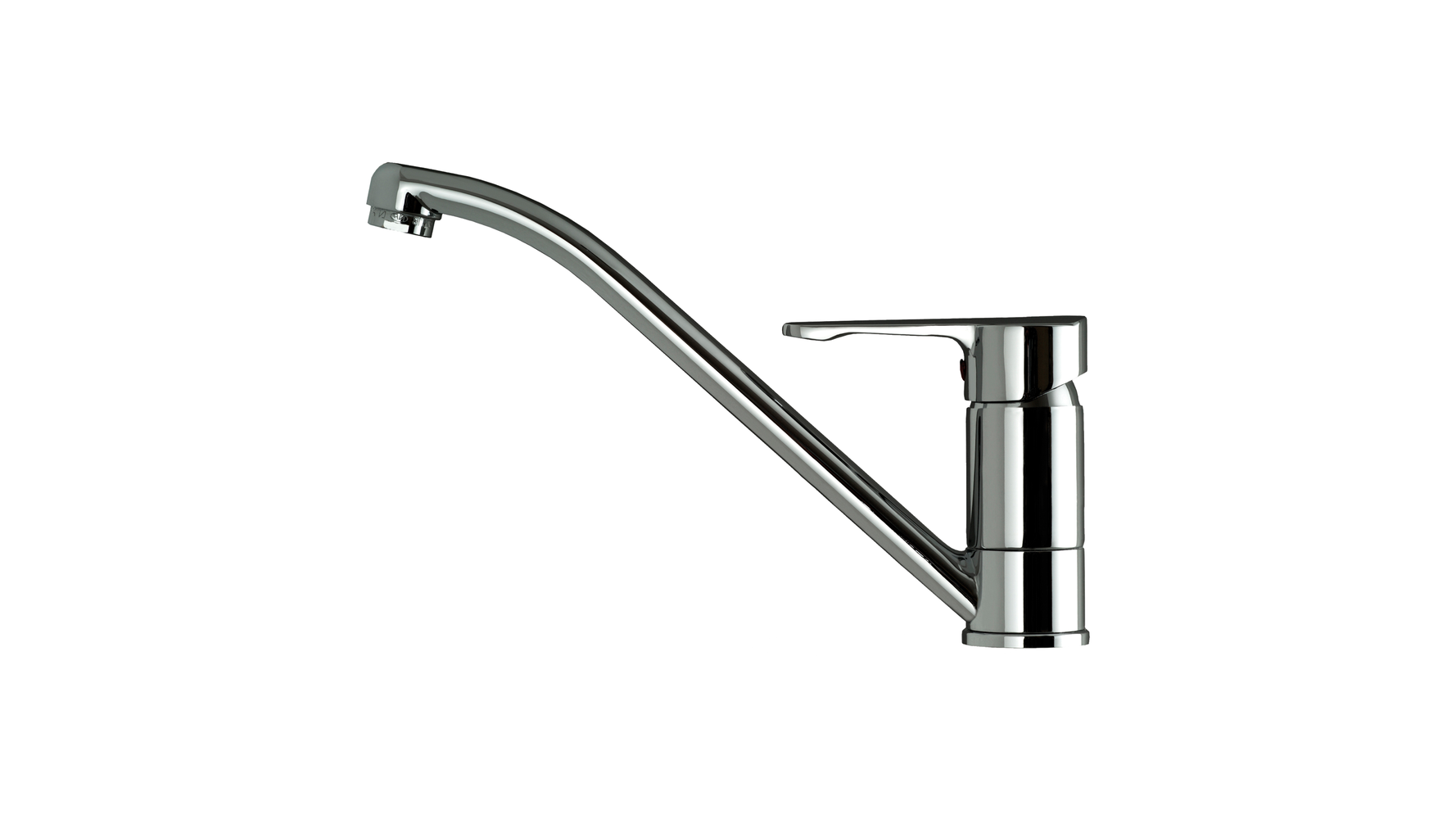 Single lever kitchen faucet with swivel spout and aerator under anticalcáreo